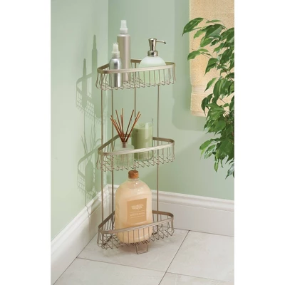 3 Tier York Lyra Shower Shelf Matte Silver - IDESIGN - Image 2