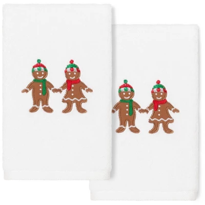 2pc Gingerbread Hand Towel Set White - Linum Home Textiles - Image 2