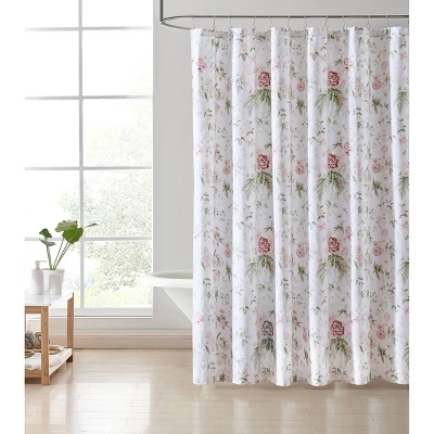 Breezy Floral Shower Curtain Bright Pink - Laura Ashley