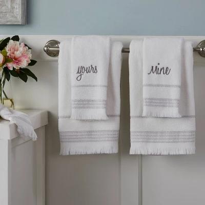 2pc Mine And Yours Hand Towel Set White - SKL Home