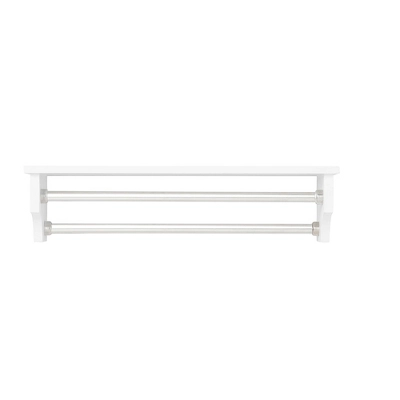Dover Over The Toilet Hutch Bathroom Shelf With Two Doors And Two Towel Rods White - Alaterre Furniture - Image 8