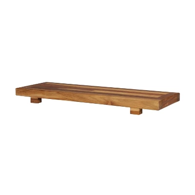 29"x2" Eleganto Teak Wood Bathtub Storage Caddy Natural - EcoDecors