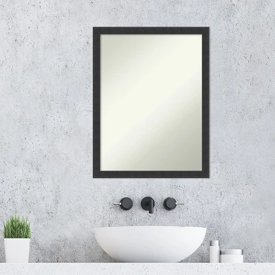 Mezzanotte Black Non-Beveled Wood Bathroom Wall Mirror - Image 7
