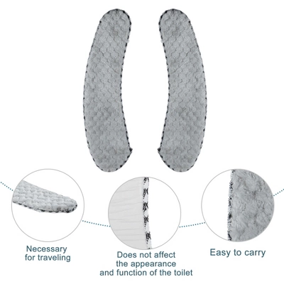 Unique Bargains 2 Pair Toilet Seat Cover Pad Bathroom Warm Toilet Seat Cushion Washable Reusable - Image 2