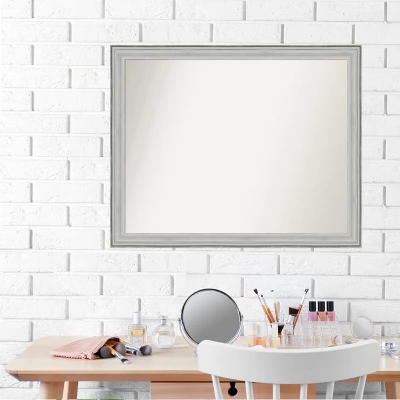 Amanti Art Bel Volto Silver Non-Beveled Wood Bathroom Wall Mirror - Image 9