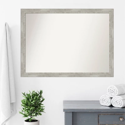 42" X 31" Non-Beveled Dove Narrow Bathroom Wall Mirror Gray Wash - Amanti Art - Image 8