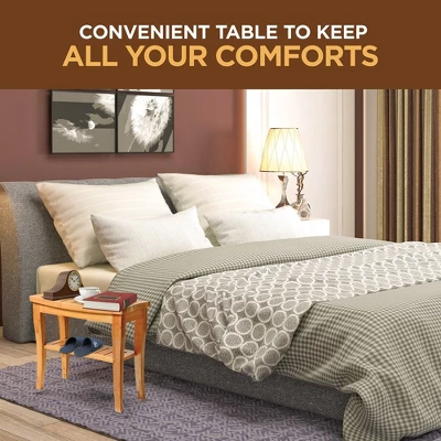 Bamboo Shower Bench, With Storage Shelf For Indoor Or Outdoor Use Dimension: 10" X 19" X 18" - Image 4