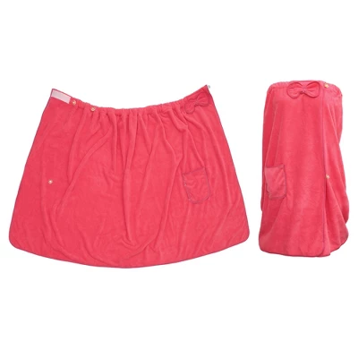 Unique Bargains Shower Wrap Towel For Women Adjustable Closure Bath Wrap With Pocket 1 Pc - Image 4