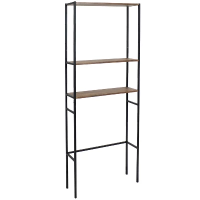 Sunnydaze Decor Sunnydaze 3 Shelf Iron And Veneer Over The Toilet Etagere Bathroom Storage Cabinet Space Saver - Image 6