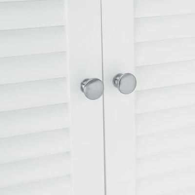 Costway Bathroom Space Saver Over The Toilet Shelved Storage Cabinet Organizer White - Image 4