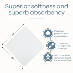 2 Pack Baby Hooded Muslin Cotton Towel For Kids By Comfy Cubs