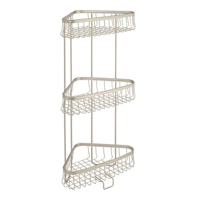 3 Tier York Lyra Shower Shelf Matte Silver - IDESIGN - Image 4
