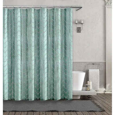Kate Aurora Simple Living Herringbone Designed Fabric Shower Curtain - 70 In. W X 72 In. L