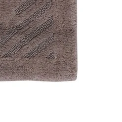 Diagonal Racetrack 100% Cotton Reversible Bath Rug Stone By Knightsbridge