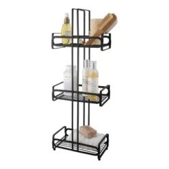 3 Tier Noir Matte Industrial Spa Tower Black - Elle Décor