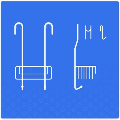 Bamodi 15" X 9" Shelf Hanging Stainless Steel Shower Caddy With Hooks - 2 Tier - Silver - Image 3