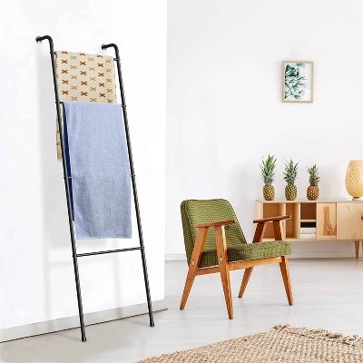 NEX 4 Tier Ladder Style Towel Rack Black - Image 4