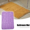 Unique Bargains Cobblestone Pattern Bathroom Rugs Polyester Bath Mat Machine Washable Purple 80x50cm