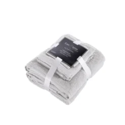 6pc Bomonti Turkish Bath Towel Set Silver - Enchante Home