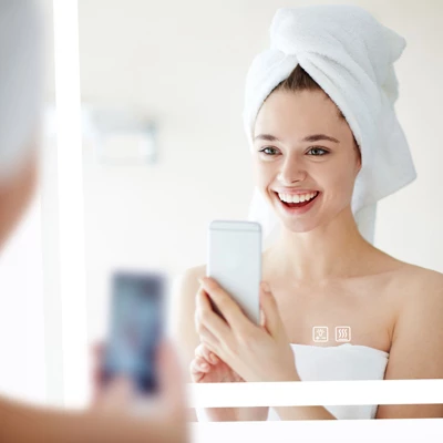 HOMLUX Rectangular Frosted Bathroom Mirror - 48" X 32"