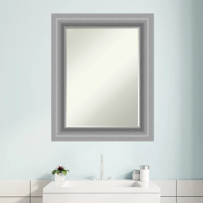 Amanti Art Peak Polished Nickel Petite Bevel Bathroom Wall Mirror 30 X 24 In. - Image 4