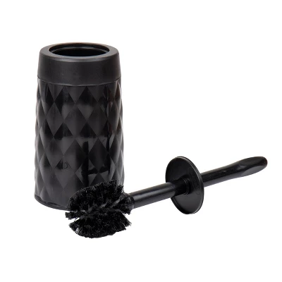 Round Wastepaper Basket And Toilet Brush Set Black - Mind Reader - Image 3