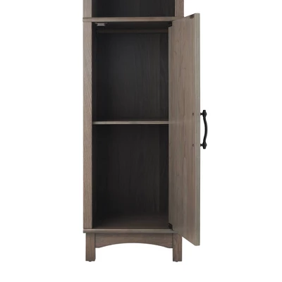 Teamson Home Russell Farmhouse Wooden Linen Tower Cabinet Salt Oak - Elegant Home Fashions - Image 7