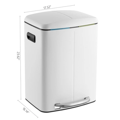 Happimess Marco Rectangular 10.5-Gallon Double Bucket Trash Can With Soft-Close Lid - Image 2