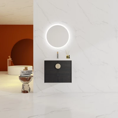 Bathroom Vanity With Sink And Soft Close Door For Small Bathrooms, Black - ModernLuxe