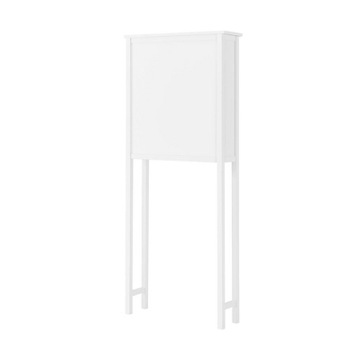 Dover Over The Toilet Hutch Bathroom Shelf With Two Doors And Two Towel Rods White - Alaterre Furniture - Image 5