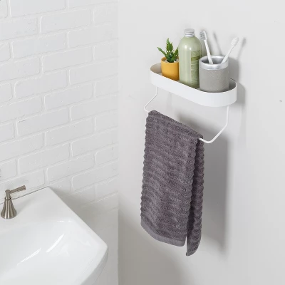 Metal Wall Shelf With Towel Bar White - Honey-Can-Do - Image 5