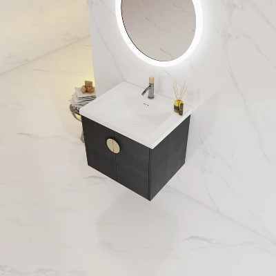 Bathroom Vanity With Sink And Soft Close Door For Small Bathrooms, Black - ModernLuxe - Image 2