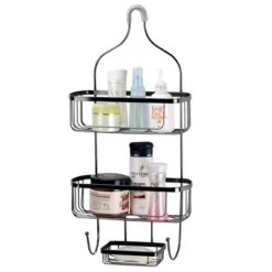 Home Basics Large Shower Caddy, Black