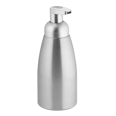 MDesign Aluminum Foaming Soap Dispenser Pump Bottle, 2 Pack - Brushed/Silver - Image 7