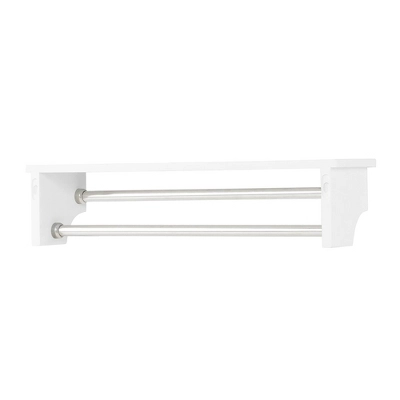 Dover Over The Toilet Hutch Bathroom Shelf With Two Doors And Two Towel Rods White - Alaterre Furniture - Image 12