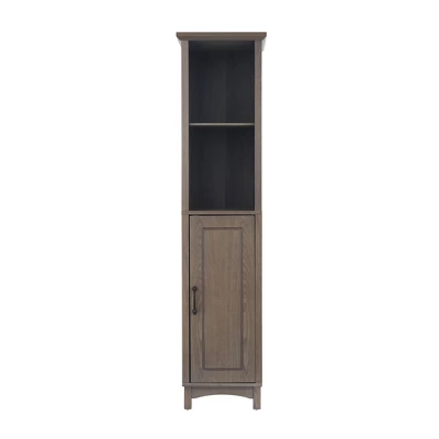 Teamson Home Russell Farmhouse Wooden Linen Tower Cabinet Salt Oak - Elegant Home Fashions - Image 4
