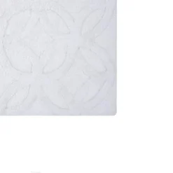 Arch Bath Rug 220 GSF Soft Plush Cotton Non Skid Back White By Knightsbridge