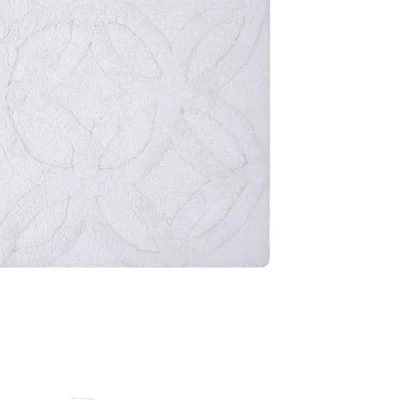 Arch Bath Rug 220 GSF Soft Plush Cotton Non Skid Back White By Knightsbridge