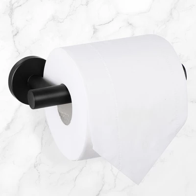 Unique Bargains Stainless Steel Rustproof Matte Finish Tissue Fixed Toilet Paper Holders Black 1 Pc - Image 2