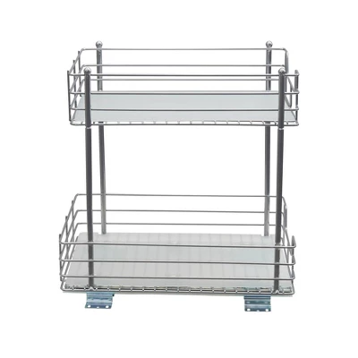 Household Essentials 12" 2-Tier Pantry Organizer Nickel - Image 4