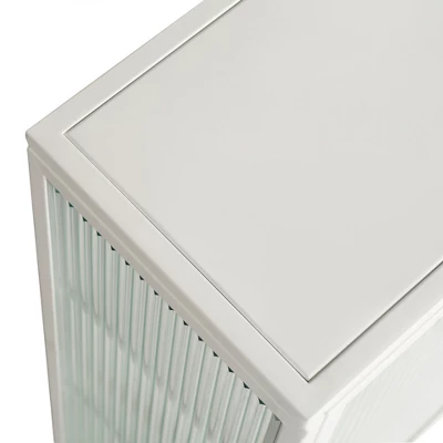 27.56" Modern 2 Glass Door Wall Cabinet With Triple Tier Storage - ModernLuxe - Image 10