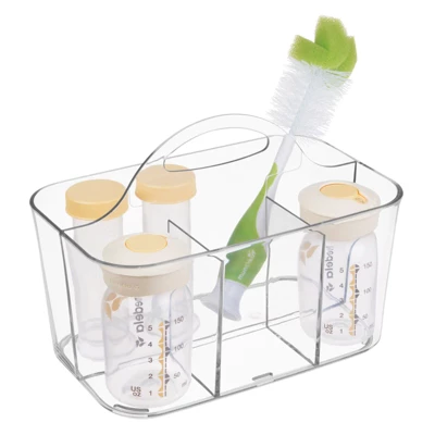 MDesign Plastic Nursery Storage Organizer Caddy Tote, Small - Image 5