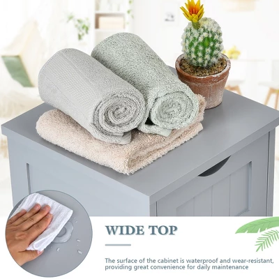 Costway Floor Storage Cabinet Bathroom Organizer Free Standing Drawers - Image 5