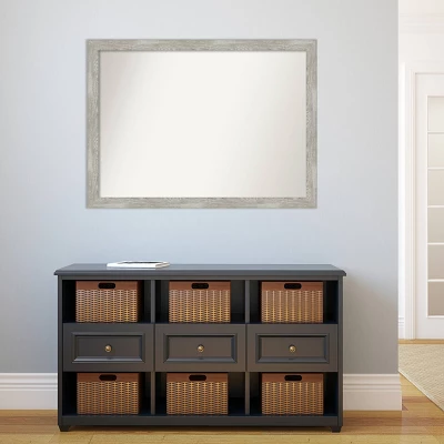 42" X 31" Non-Beveled Dove Narrow Bathroom Wall Mirror Gray Wash - Amanti Art - Image 4
