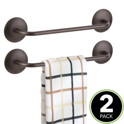 MDesign Small Hand Towel Storage Bar, Strong Self Adhesive, 2 Pack