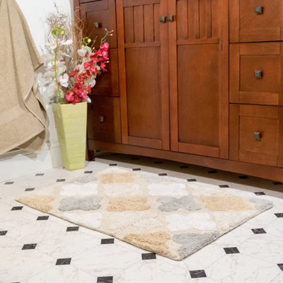 2pc Alloy Moroccan Tiles Bath Rug Set - Chesapeake