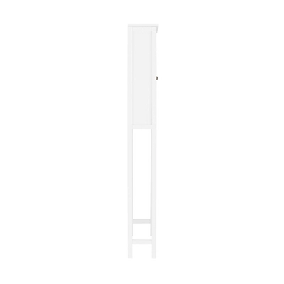 Dover Over The Toilet Hutch Bathroom Shelf With Two Doors And Two Towel Rods White - Alaterre Furniture - Image 4