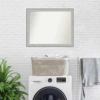 Amanti Art Bel Volto Silver Non-Beveled Wood Bathroom Wall Mirror - Image 4