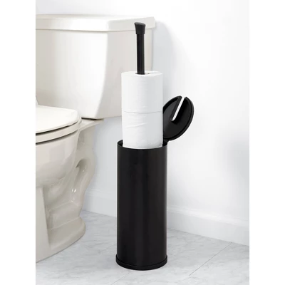 Three Roll Smart Accessories NeverRust Toilet Paper Holder Black - Zenna Home - Image 2