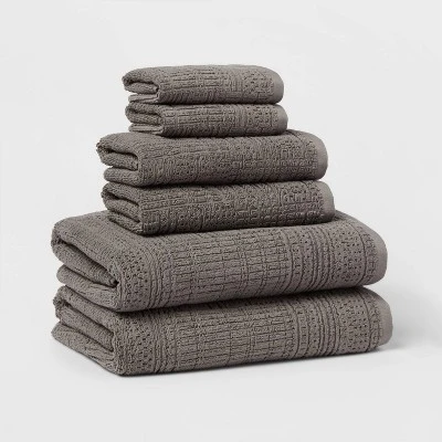 6pc Modern Bath Towels And Washcloths Set - Threshold™ - Image 11